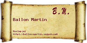 Ballon Martin névjegykártya