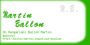 martin ballon business card